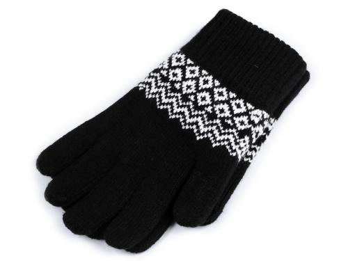 Dámské / dívčí pletené rukavice, barva 5 černá