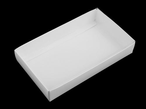 Papírová krabice s průhledným víkem, barva bílá