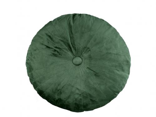 Kulatý sametový polštář Ø40 cm, barva 6 zelená tmavá