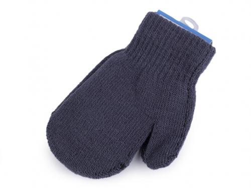 Dětské pletené rukavice palčáky, barva 10 modrošedá tm.