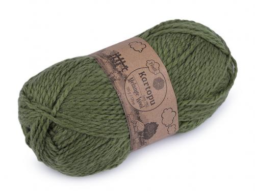 Pletací příze Melange Wool 100 g, barva 6 (430) zelenkavá