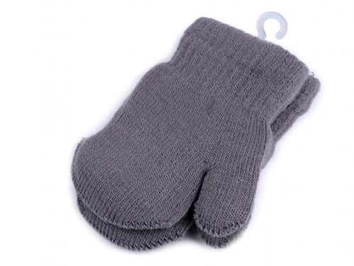 Dětské pletené rukavice palčáky, barva 12 šedá