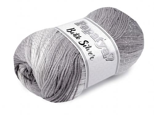 Pletací příze Papatya Batik Silver 100 g, barva 25 (01) šedá světlá