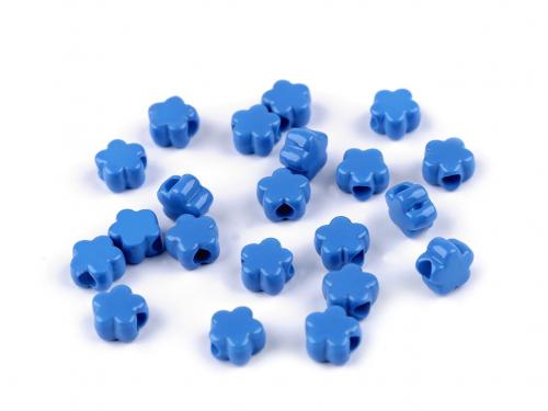 Plastové korálky květ Ø9 mm, barva 7 modrá
