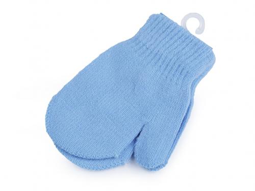 Dětské pletené rukavice palčáky, barva 7 modrá světlá