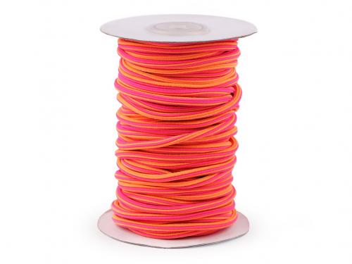 Oděvní pruženka do mikin / kapucí Ø5 mm, barva 1 (224) růžová neon oranžová