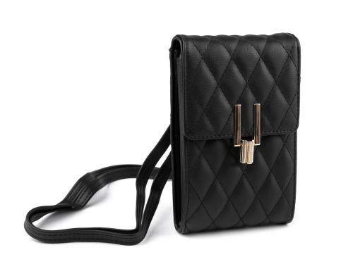 Peněženka s kapsou na mobil přes rameno Crossbody 11x17 cm, barva 1 černá