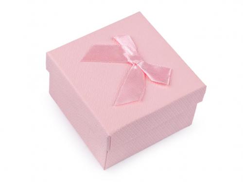 Krabička s mašličkou 9x9 cm, barva 21 růžová sv.
