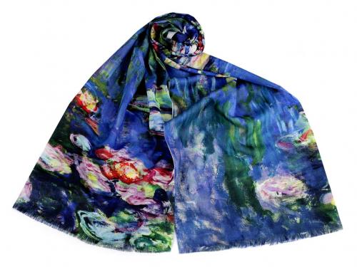 Bavlněný šátek / šála 70x170 cm, barva 12 modrá