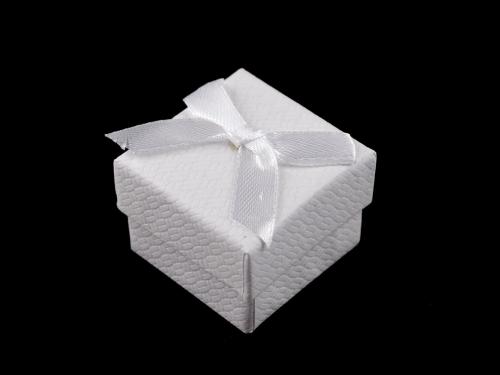 Krabička s mašličkou 4x4 cm, barva 1 bílá
