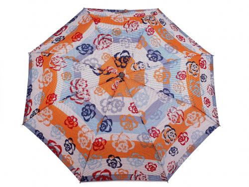 Dámský skládací vystřelovací deštník, barva 3 oranžová