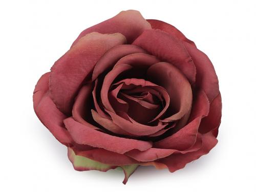 Umělý květ růže Ø10 cm, barva 5 bordó sv.