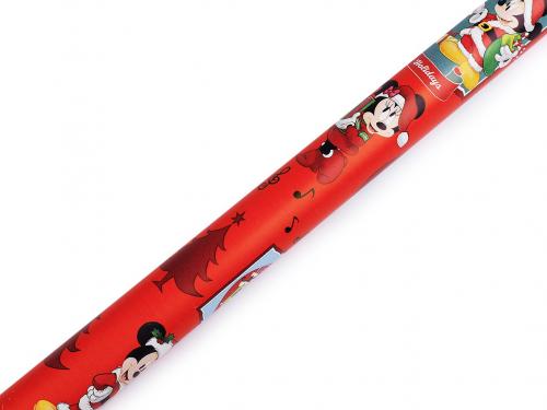 Balicí papír Disney vánoční 0,7x2 m, barva 9 červená Mickey mouse
