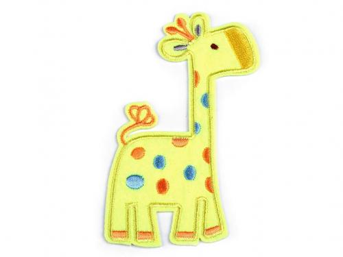 Nažehlovačka žirafa, hroch, barva 1 žlutá žirafa