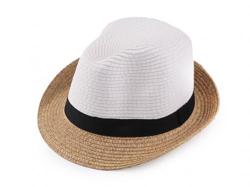 Letní klobouk / slamák unisex, barva 2 přírodní stř. bílá