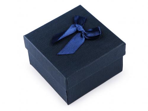 Krabička s mašličkou 9x9 cm, barva 5 modrá tmavá