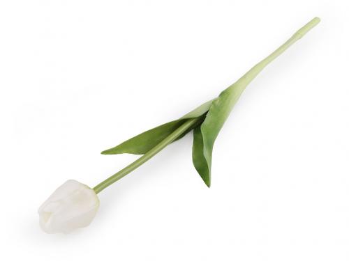 Umělý tulipán, barva 1 bílá