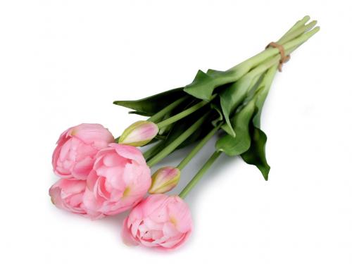 Umělá kytice tulipán, barva 3 růžová nejsv.