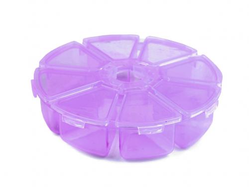 Plastový box / zásobník Ø10 cm, barva 3 fialová