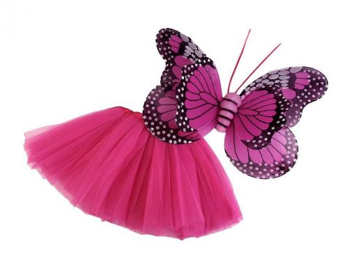 Karnevalový kostým - motýl, barva 5 fialovorůžová