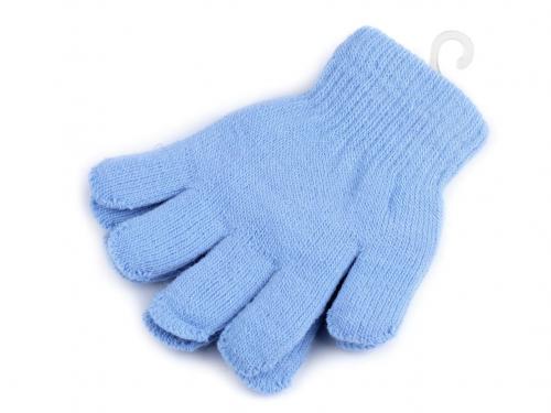 Dětské pletené rukavice zateplené, barva 7 modrá světlá