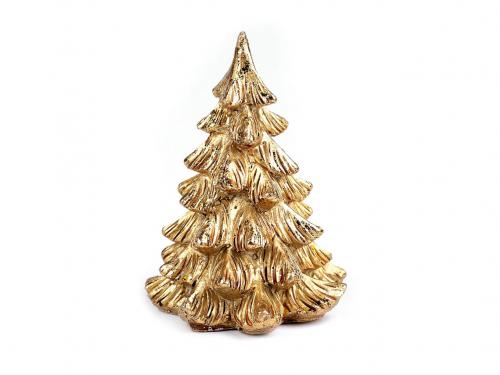 Dekorace vánoční stromeček s glitry, barva 2 zlatá
