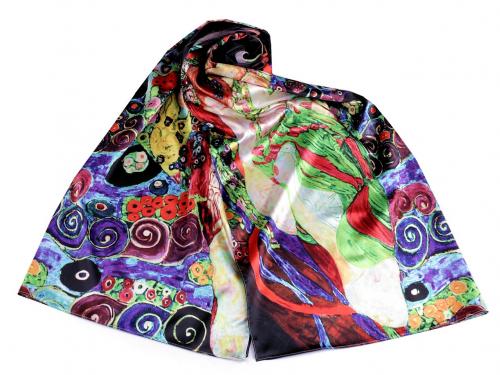 Saténový šátek / šála 70x180 cm, barva 12 viz foto