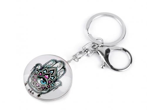 Přívěsek na klíče / kabelku, barva 25 bílá ruka Fatimy