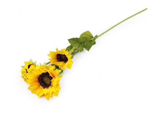 Umělá slunečnice se třemi květy, barva 2 žlutá