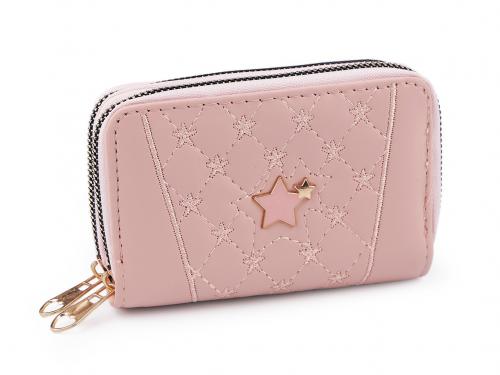 Dámská / dívčí peněženka dvojitá 8x13 cm, barva 1 pudrová