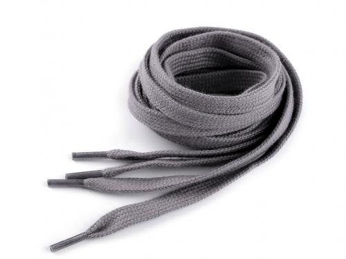 Bavlněné tkaničky do bot / tenisek / mikin délka 130 cm, barva 9 (8301) šedá