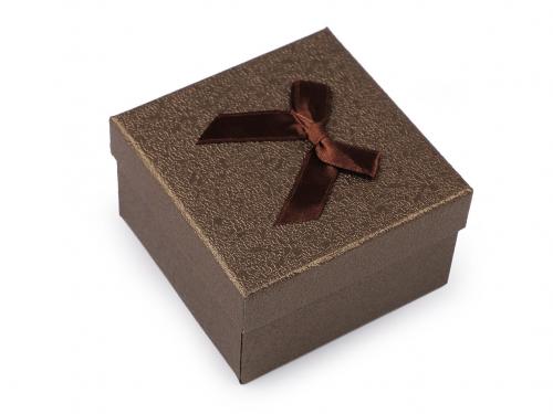 Krabička s mašličkou 9x9 cm, barva 16 bronzově hnědá