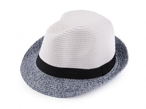 Letní klobouk / slamák unisex, barva 3 modrá bílá