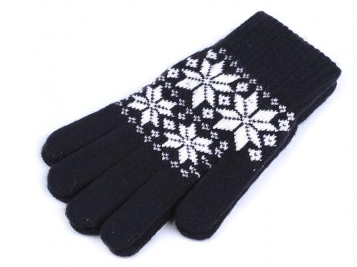 Dámské / dívčí pletené rukavice, barva 4 modrá tmavá