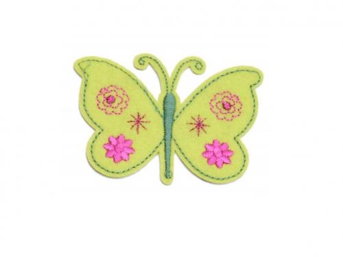 Nažehlovačka motýlek 5,5 x 7 cm, barva Zelená sv.