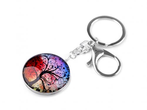 Přívěsek na klíče / kabelku strom života, mandala, barva 11 multikolor strom