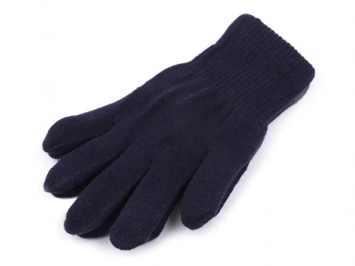 Dámské pletené rukavice zateplené, barva 4 modrá tmavá