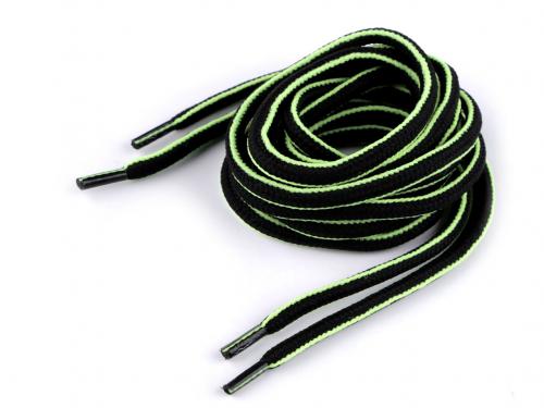 Tkaničky do bot, tenisek, mikin délka 120 cm, barva 2 černá zelená