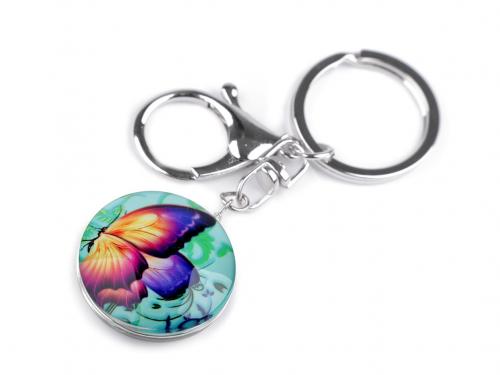 Přívěsek na klíče / kabelku motýl, znamení zvěrokruhu, barva 8 mint motýl