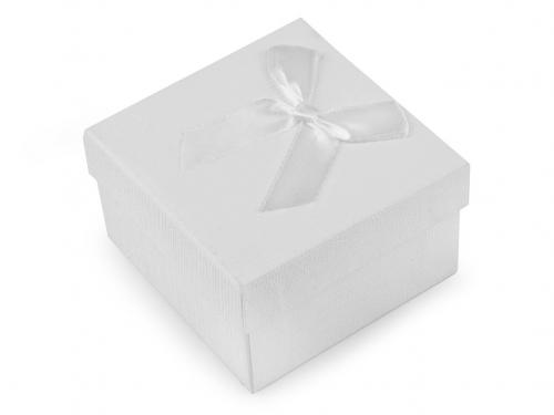 Krabička s mašličkou 9x9 cm, barva 1 bílá přírodní
