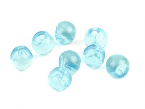 Plastový transparentní korálek / knoflík Ø13 mm, barva 6 modrá světlá