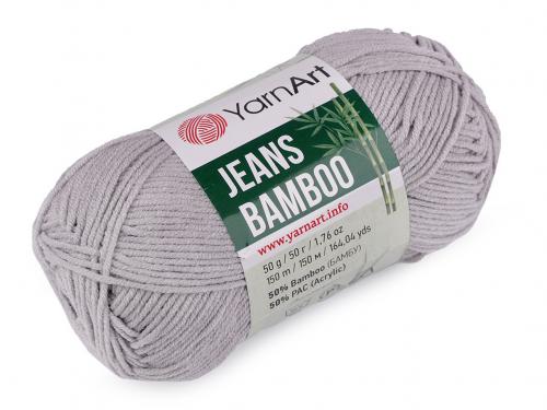 Pletací příze Jeans Bamboo 50 g, barva 11 (127) šedá světlá