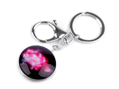 Přívěsek na klíče / kabelku motýl, znamení zvěrokruhu, barva 19 pink