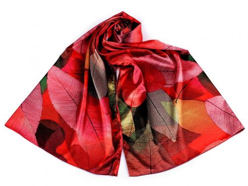 Saténový šátek / šála 70x165 cm, barva 23 červená světlá