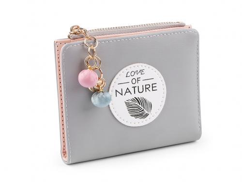Dámská / dívčí peněženka 10x12 cm, barva 3 šedá světlá