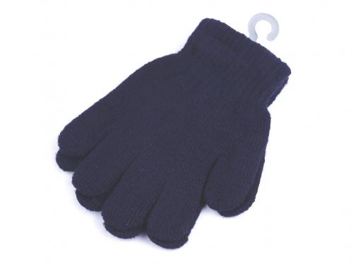 Chlapecké pletené rukavice, barva 3 modrá tmavá