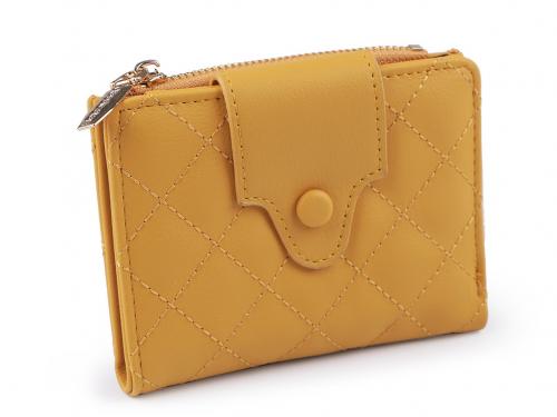 Dámská peněženka prošívaná 9x12 cm, barva 1 hořčicová