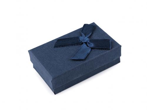 Krabička s mašličkou 5x8 cm, barva 3 modrá tmavá