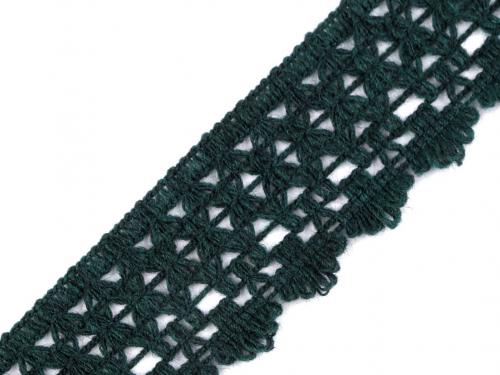 Oděvní prýmek s podílem vlny šíře 45 mm, barva 2 (39) zelená tmavá
