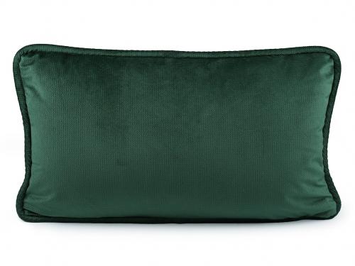 Povlak na polštář s lemem, strukturovaný velvet 30x50 cm, barva 21 zelená tmavá